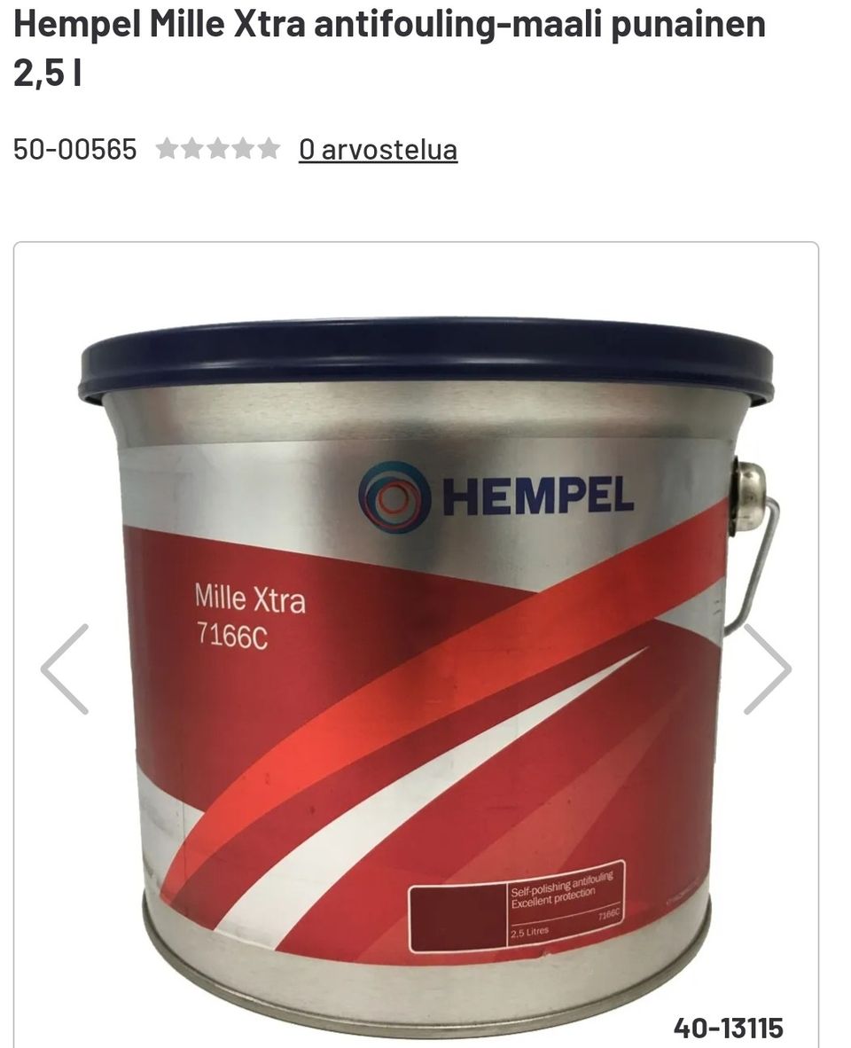Hempel Mille Xtra (punainen) antifouling 2,5 litraa
