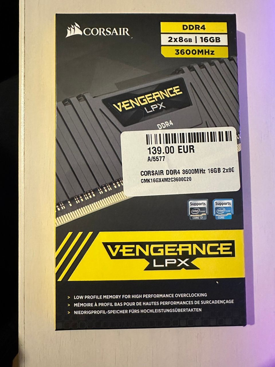 CORSAIR VENGEANCE 16GB DDR4 3600MHz 2x8GB RAM