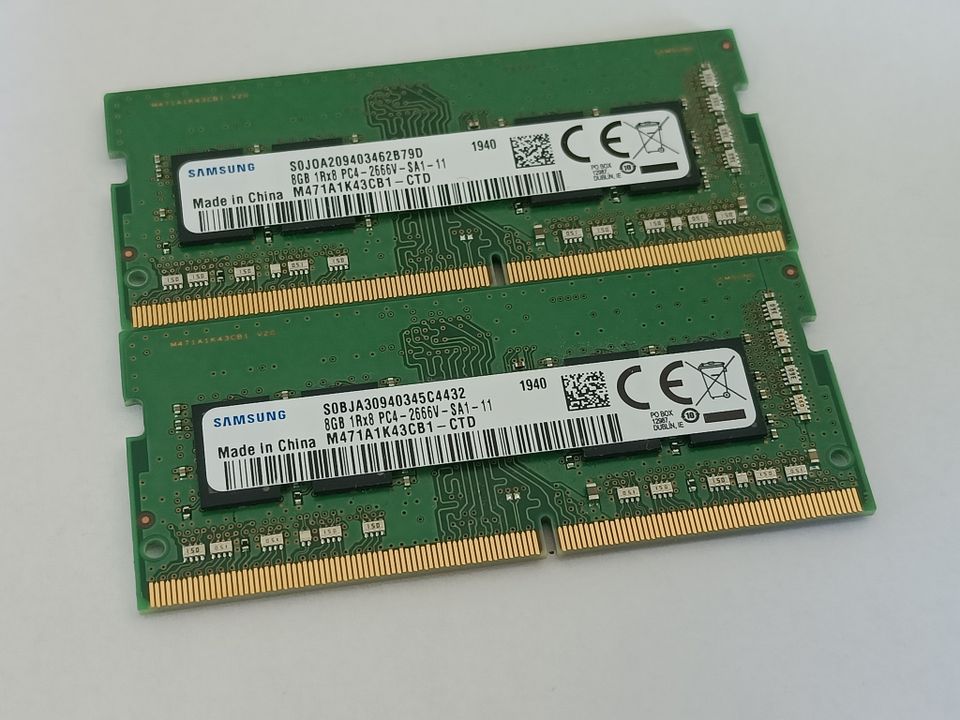 16GB (2x8GB) DDR4 2666MHZ Samsung sodimm kammat kannettava