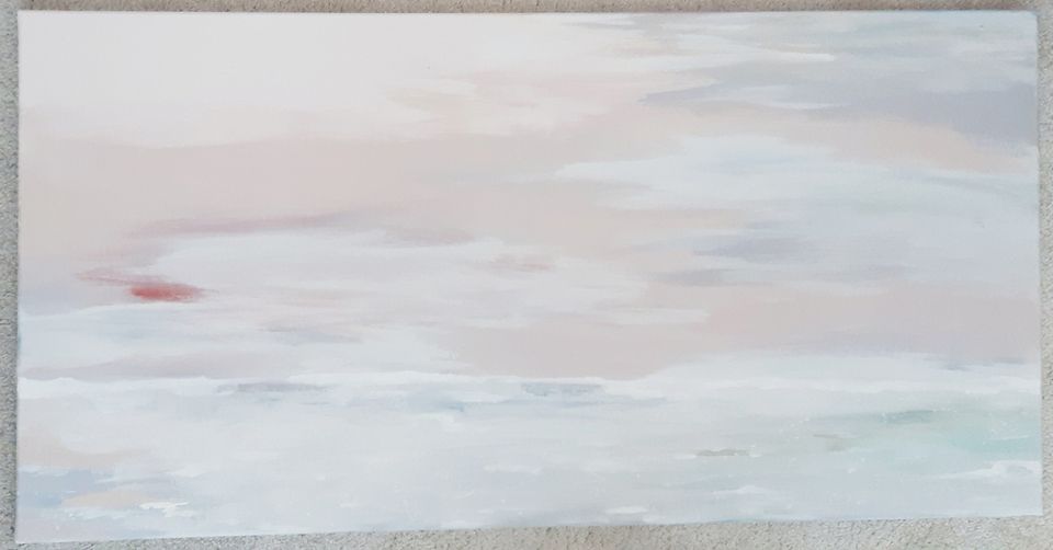 Abstrakti pastellisävyinen maalaus 50x100