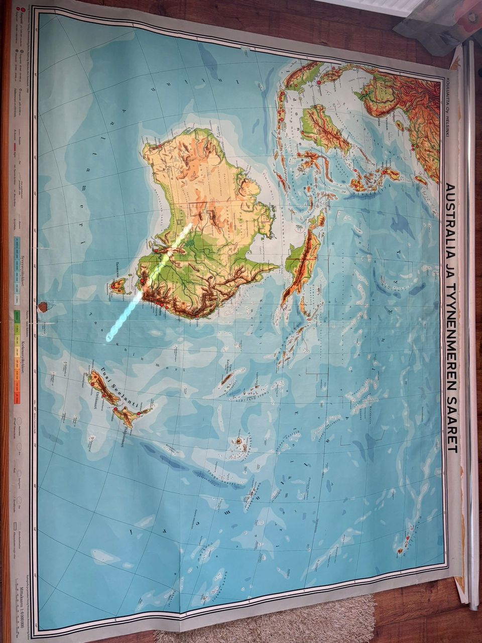 Opetuskartta Australia ja Tyynenmeren saaret