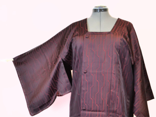 Japanilainen vintage kimono takki, viininpunainen