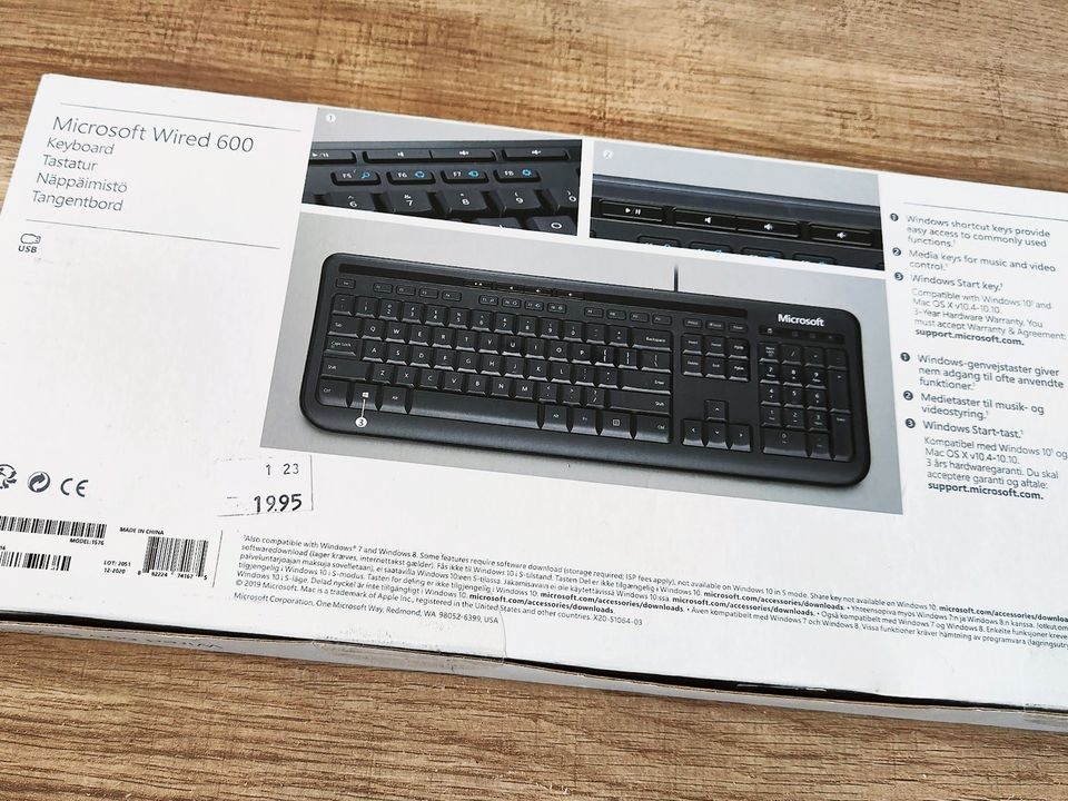 Microsoft Wired Keyboard 600 (avaamaton pakkaus)