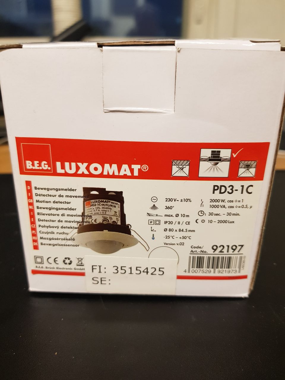 Luxomat PD3-1C liiketunnistin