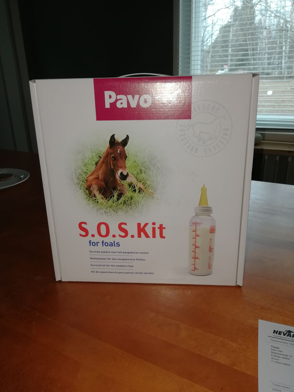 Pavo S.O.S. kit ternimaito pakkaus.