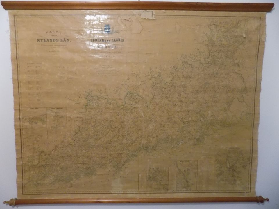 Uudenmaan Lääni kartta, vanha 1893