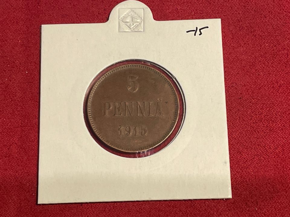 5 penniä vuodelta 1915