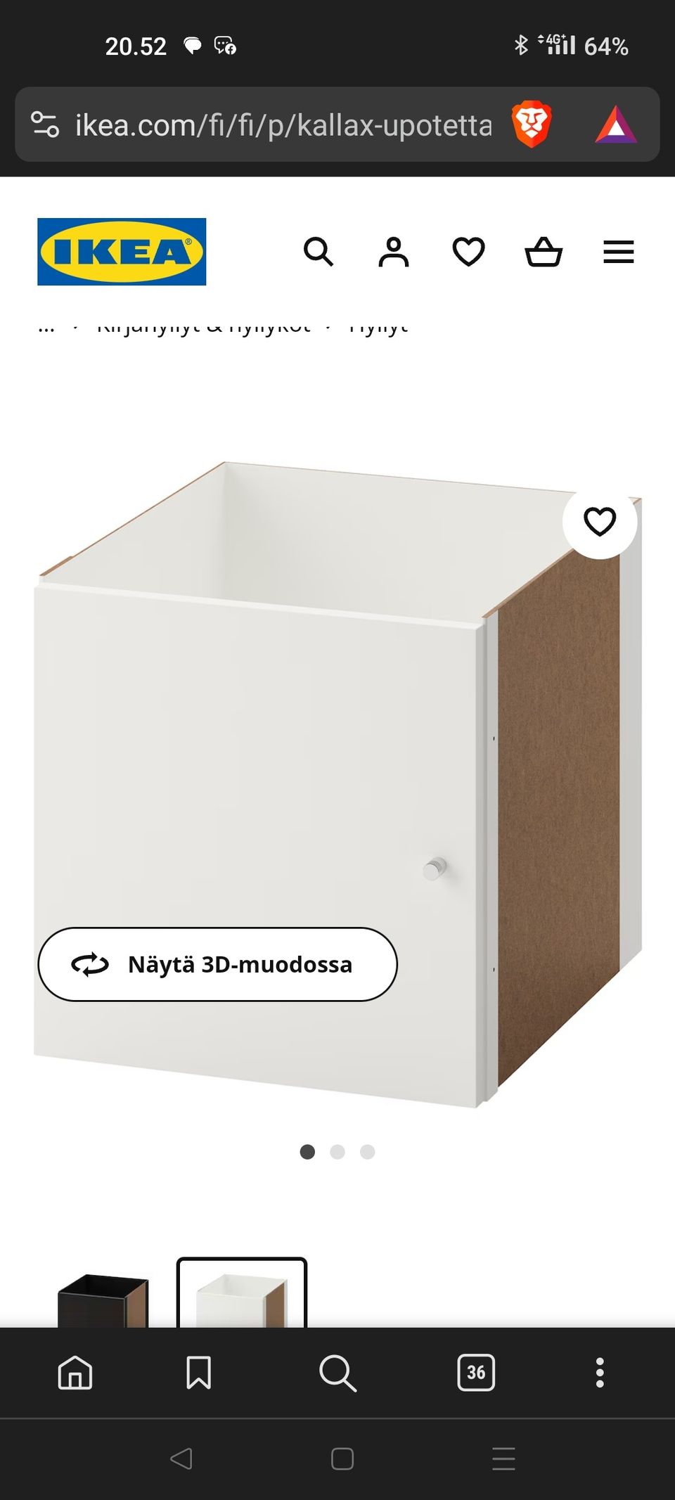 Ikea KALLAX Upotettava kaappi, valkoinen 3kpl