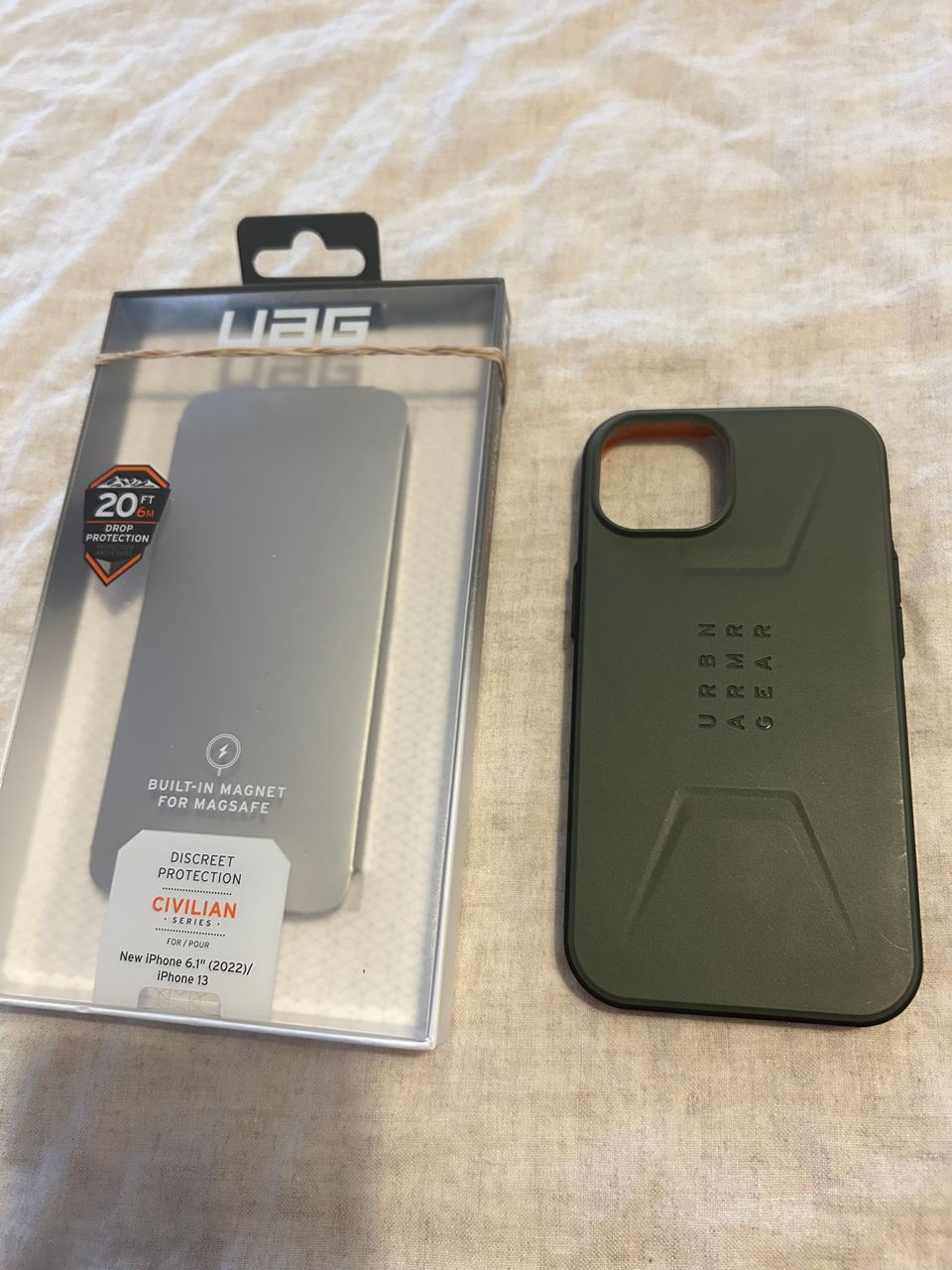 UAG Civilian (olive) suojakuori iPhone 14 ja iPhone 13-malleihin