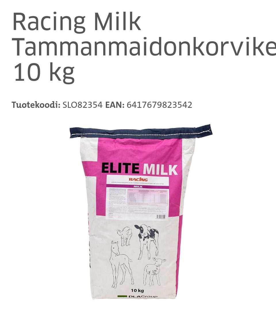 Racing Milk tammanmaidonkorvike 10kg