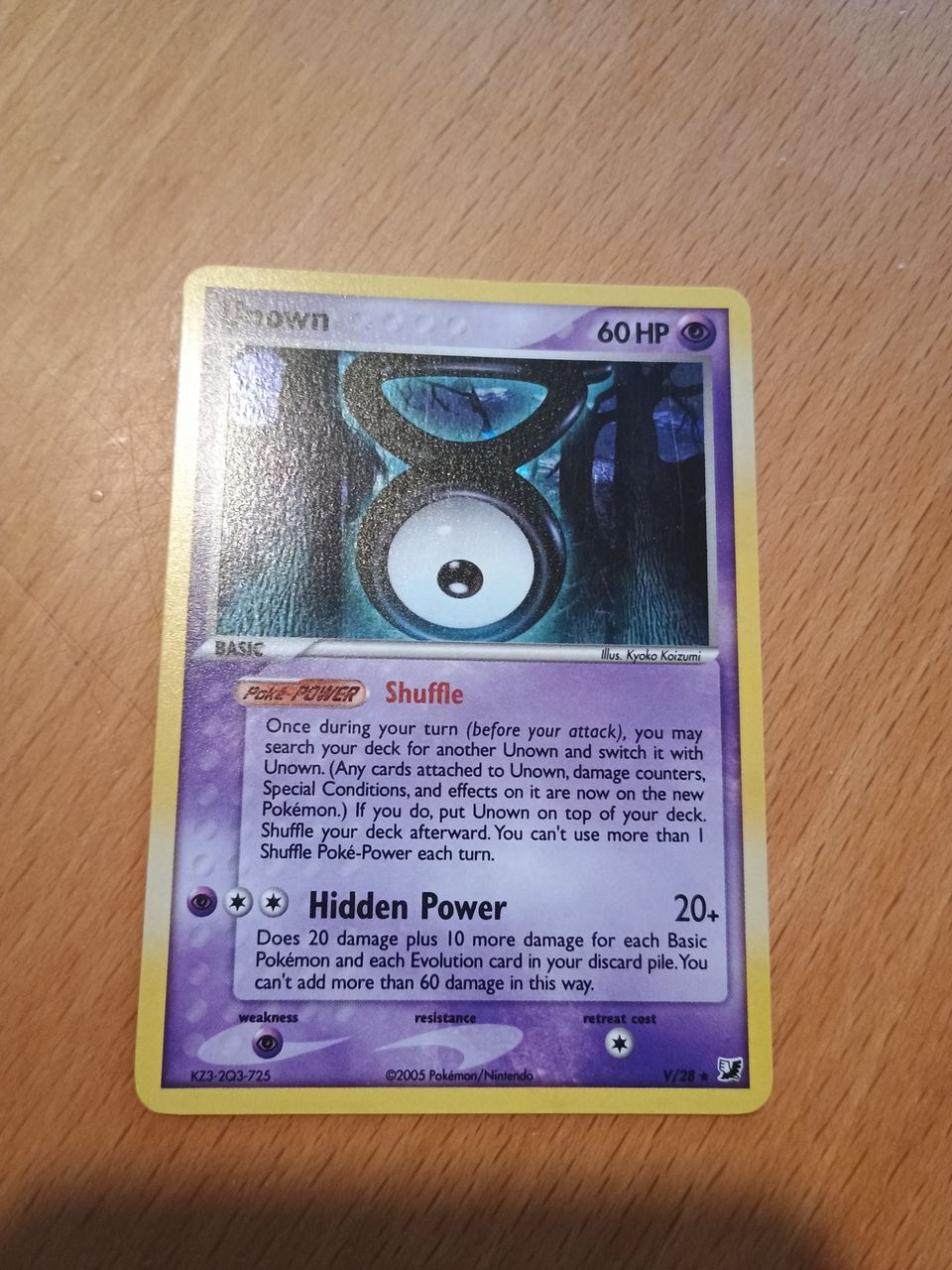 Pokemon Unown V/28 holo