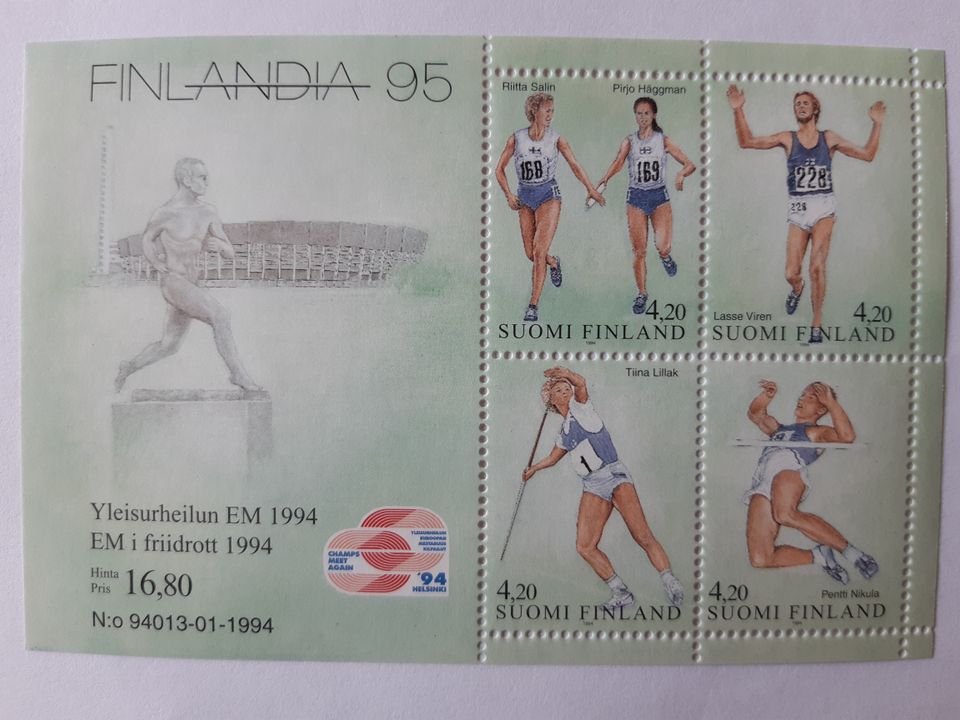 Yleisurheilun EM 1994 postimerkkiarkki