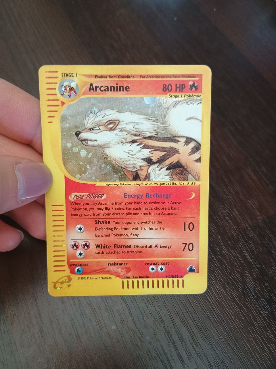 Pokemon Arcanine H2/H32 holo