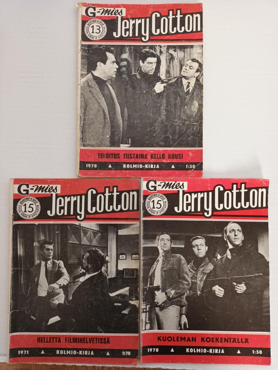 Jerry Cottonit vuosilta 1970-1971 3 kpl