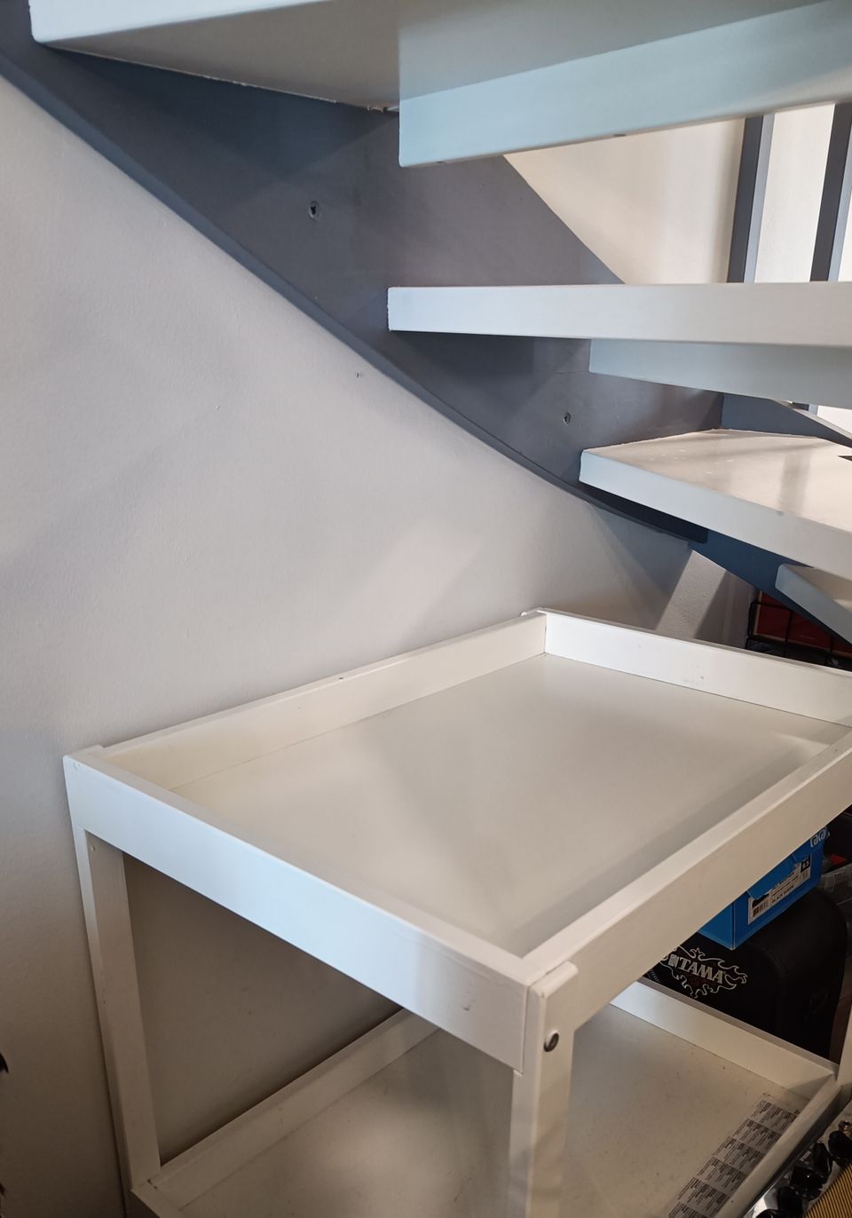 Hoitopöytä Ikea Sniglar, maalattu valkoiseksi