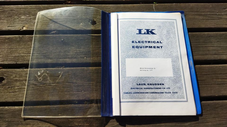 1969 vintage laivasähkömoottori piirustuksia, Wärtsilä/ Lau. Knudsen