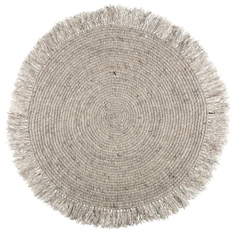 Fanni K LAAVU - matto pyöreä 100 cm hiekka, harmaa tai valkoinen