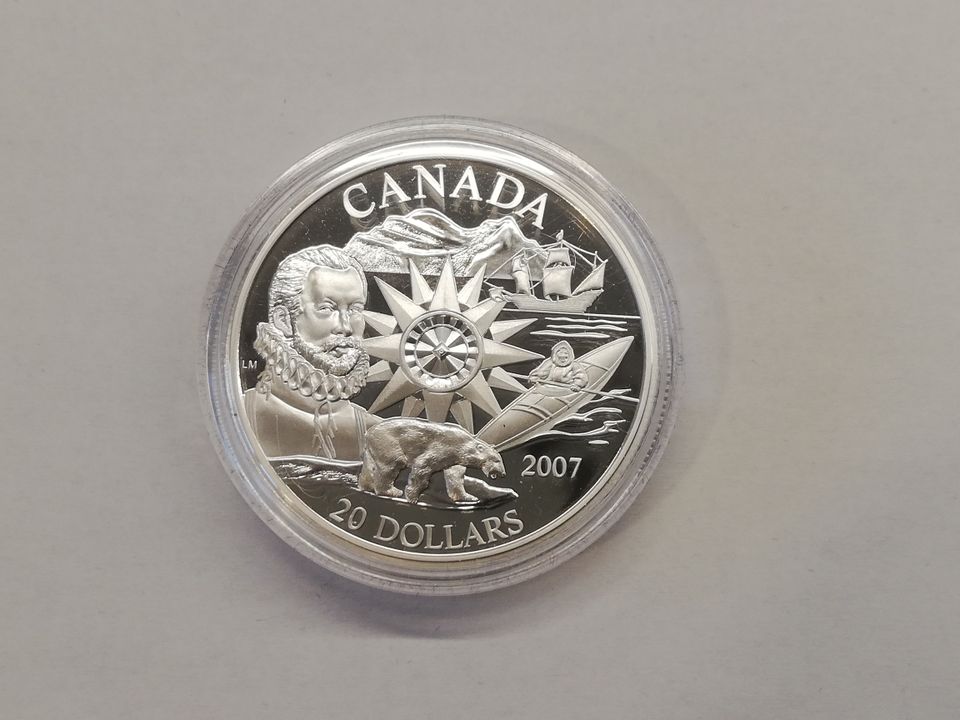 Kanada 20 Dollarin Hopearaha 2007 Jääkarhu