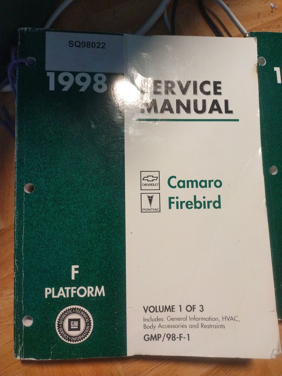 Service manual Pontiac Firebird / Chevy Camaro 1998