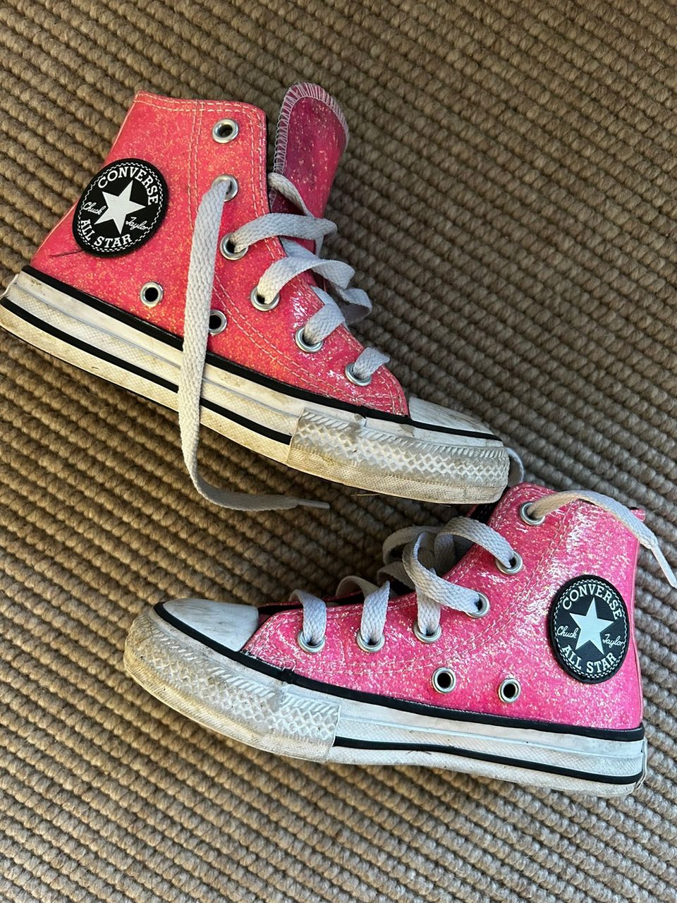Pinkit glitter converse-kengät koko 28