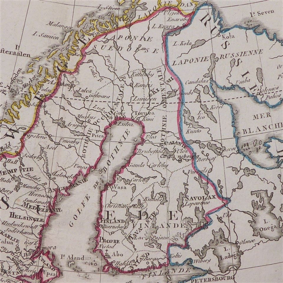 Pohjoismaiden kartta vuod. 1800, aito vanha