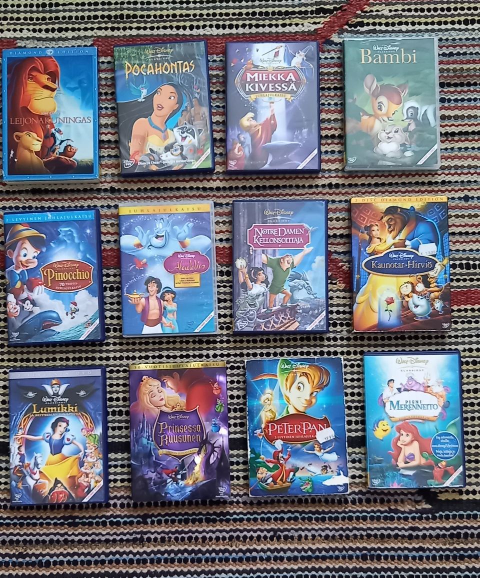 Disney klassikot dvd  3€/kpl