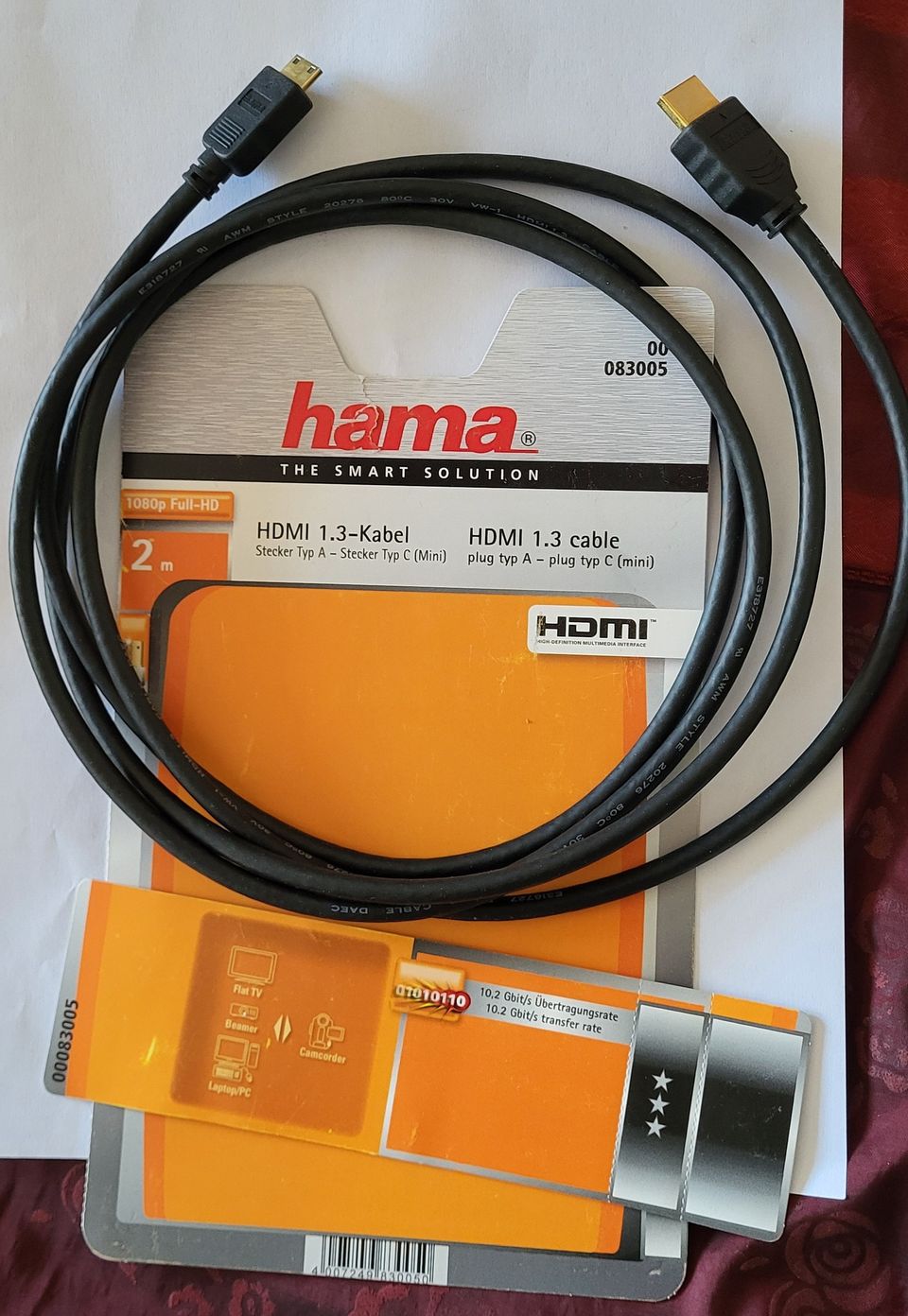 HDMI 1.3 cable: plug typ A - plug typ C (mini)