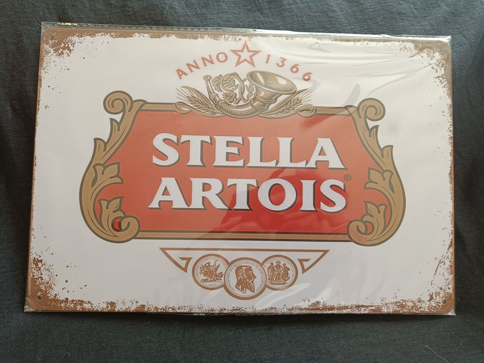 Stella Artois olut peltikyltti