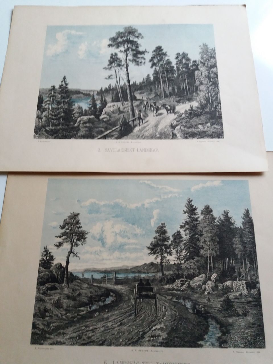 4 litografiaa vv. 1886 - 1887