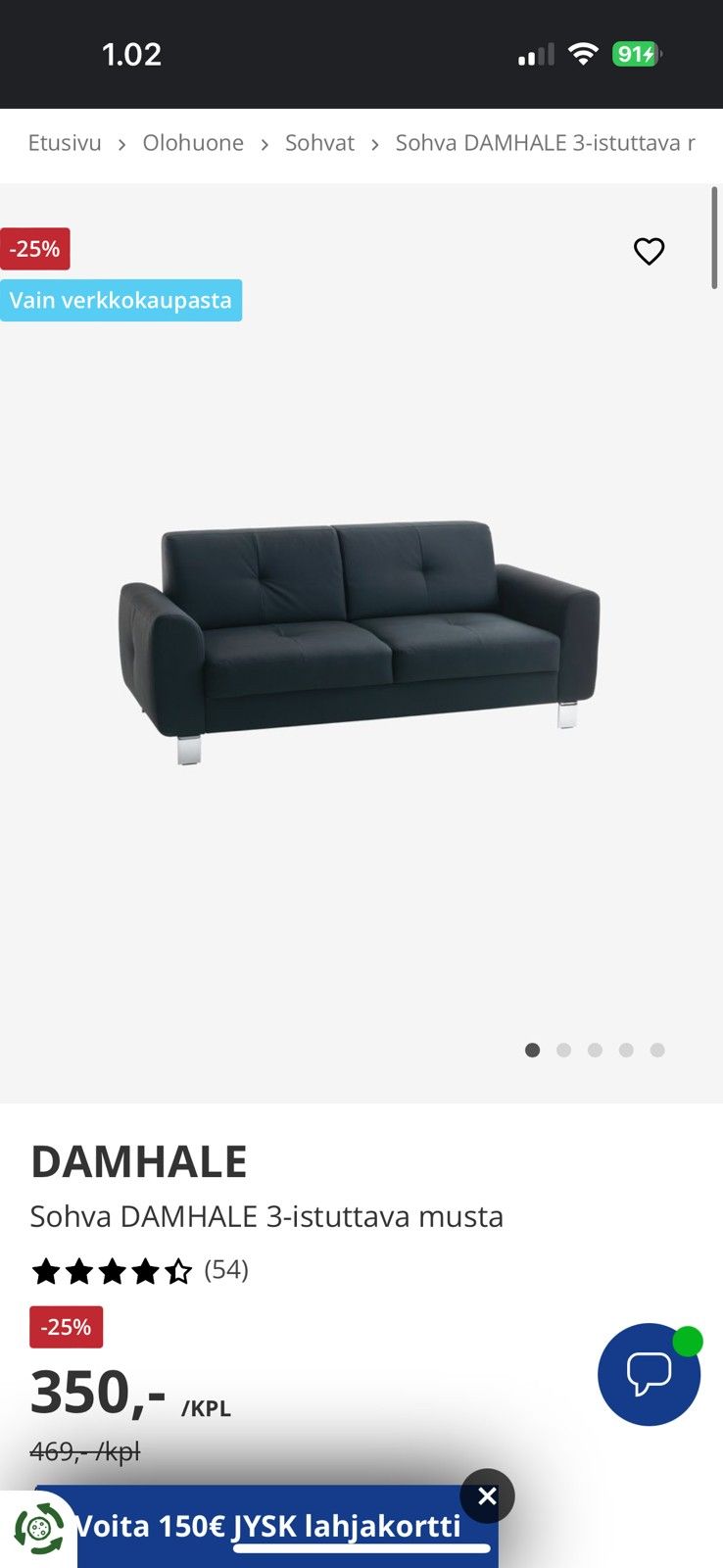 Keinonahka sohva