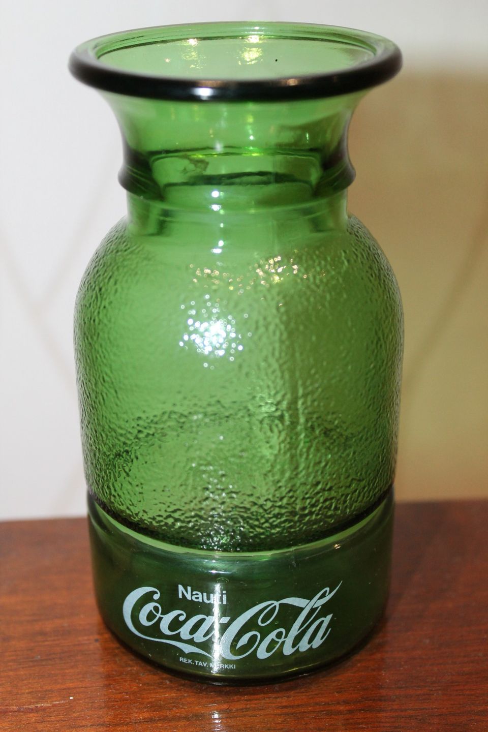 60-luku vintage Riihimäen lasi Coca Cola / Sprite lasinen lantrinki pullo astia