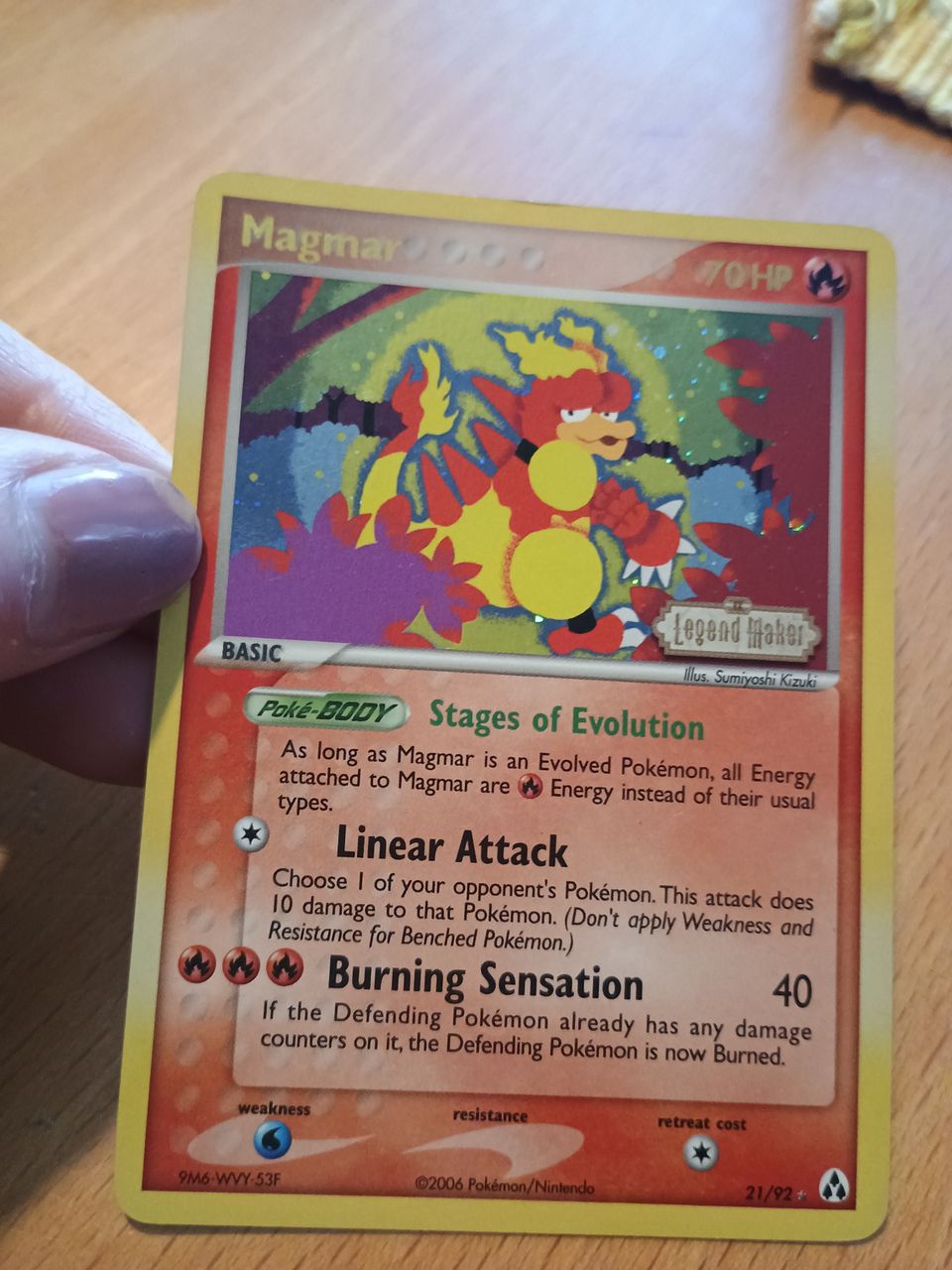 Pokemon Magmar 21/92 holo Legend Maker