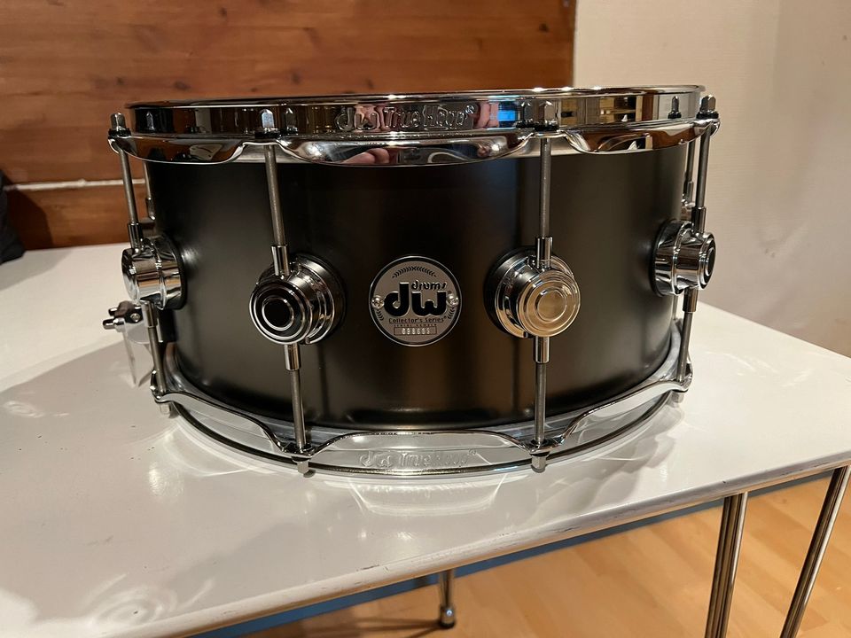 DW Collectors Snare 14"x6,5" Satin Black over brass