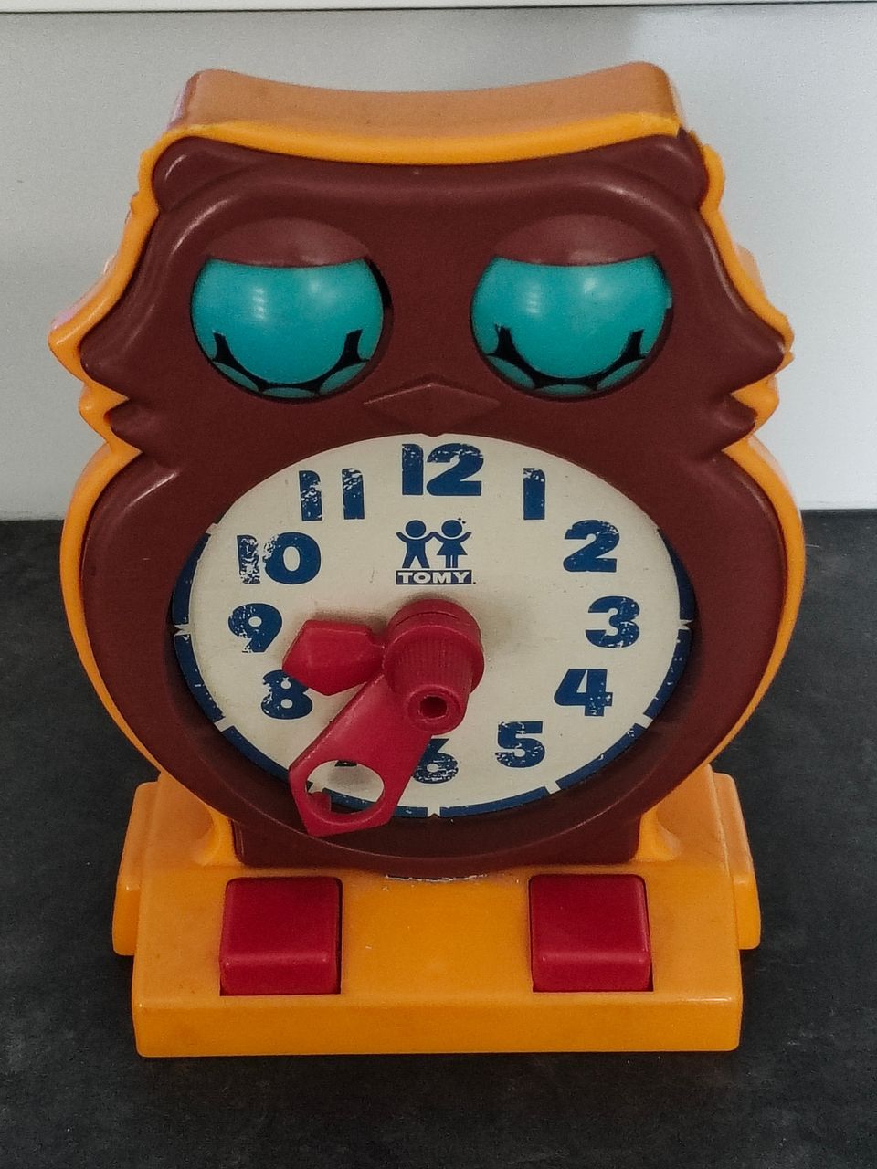 Tomy vintage pöllökello kellonajan harjoitteluun (Tomy 1975)