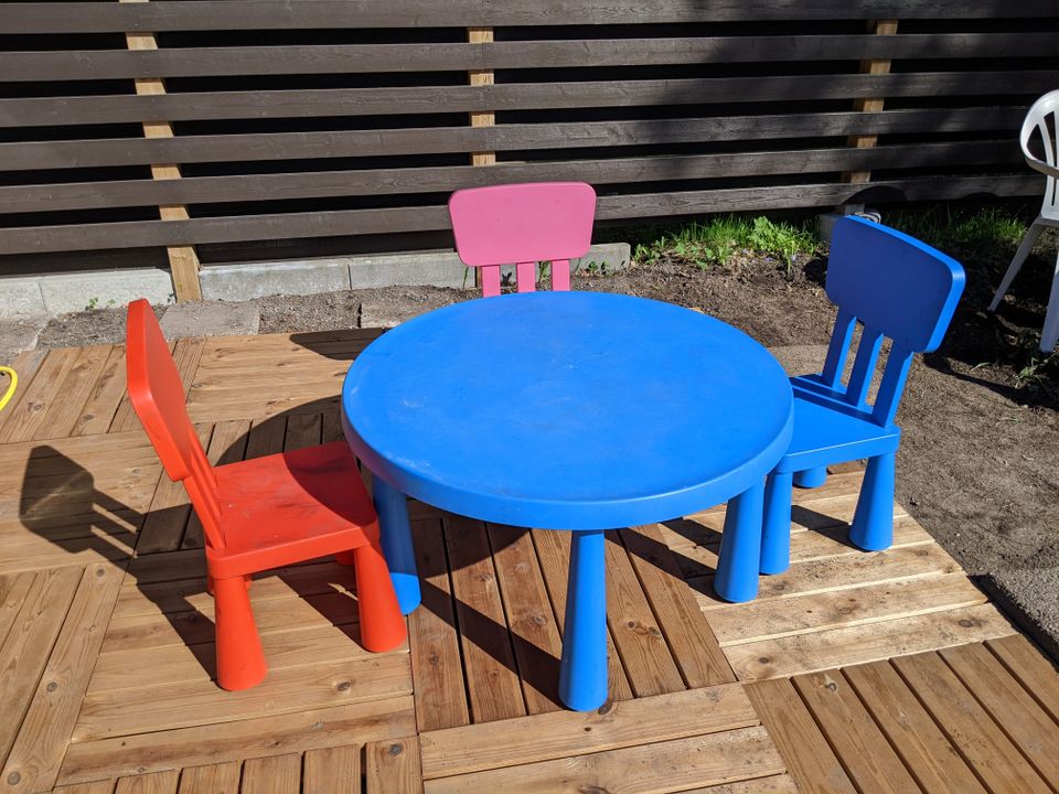 Ikea Mammut table with 3 chairs - can be sold separately