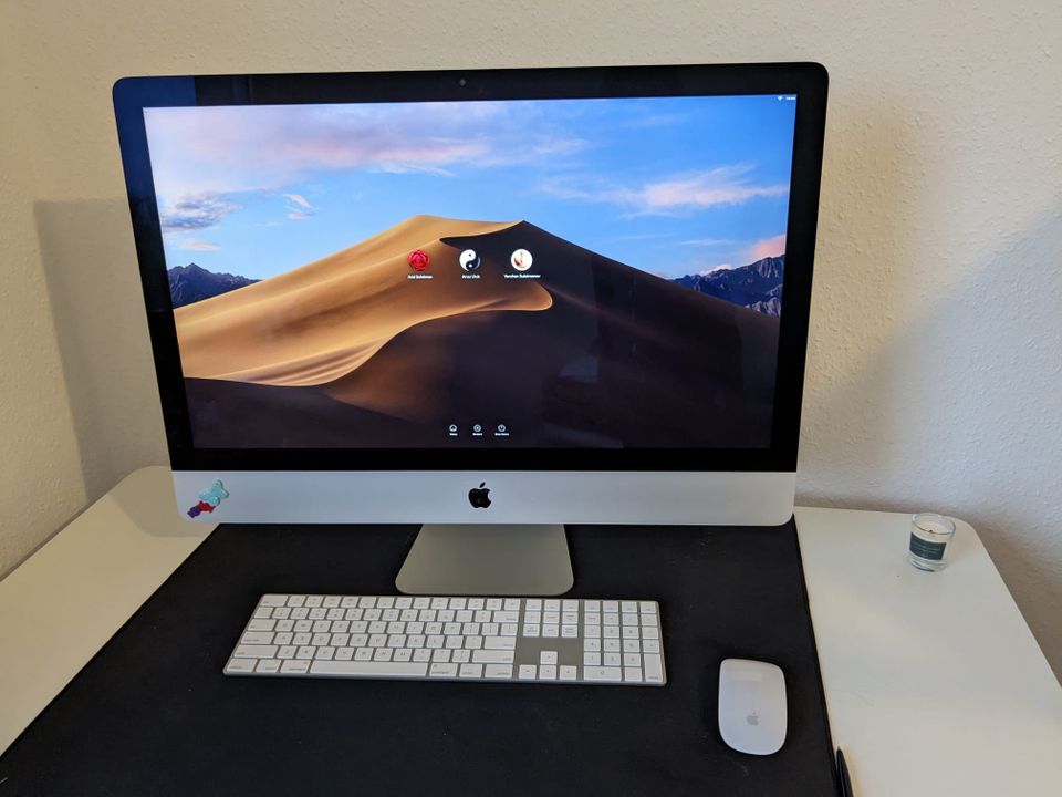 iMac with keyboard and mouse