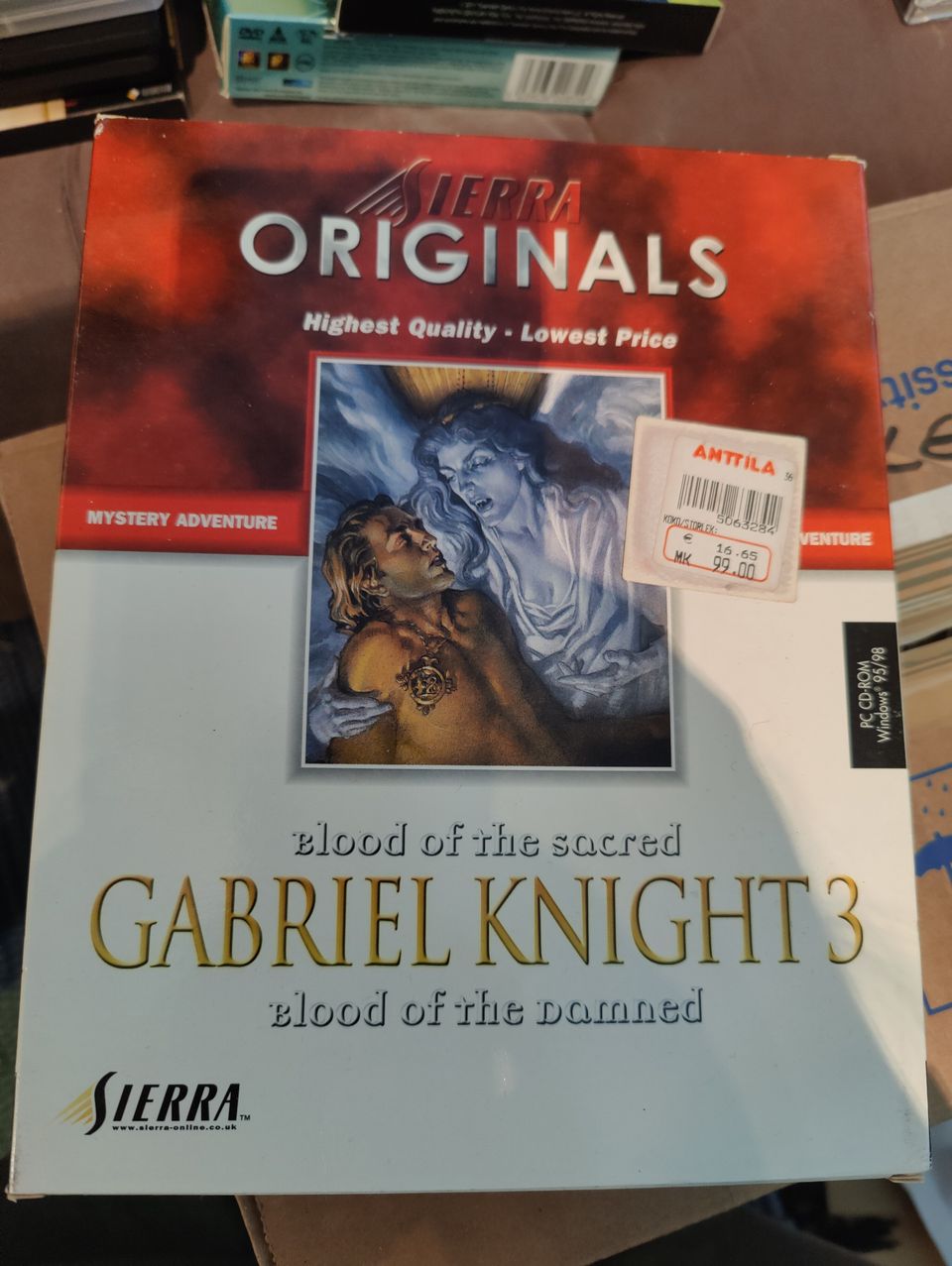 Gabriel Knight 3 big box peli PC sis. kaikki pelin tarvikkeet