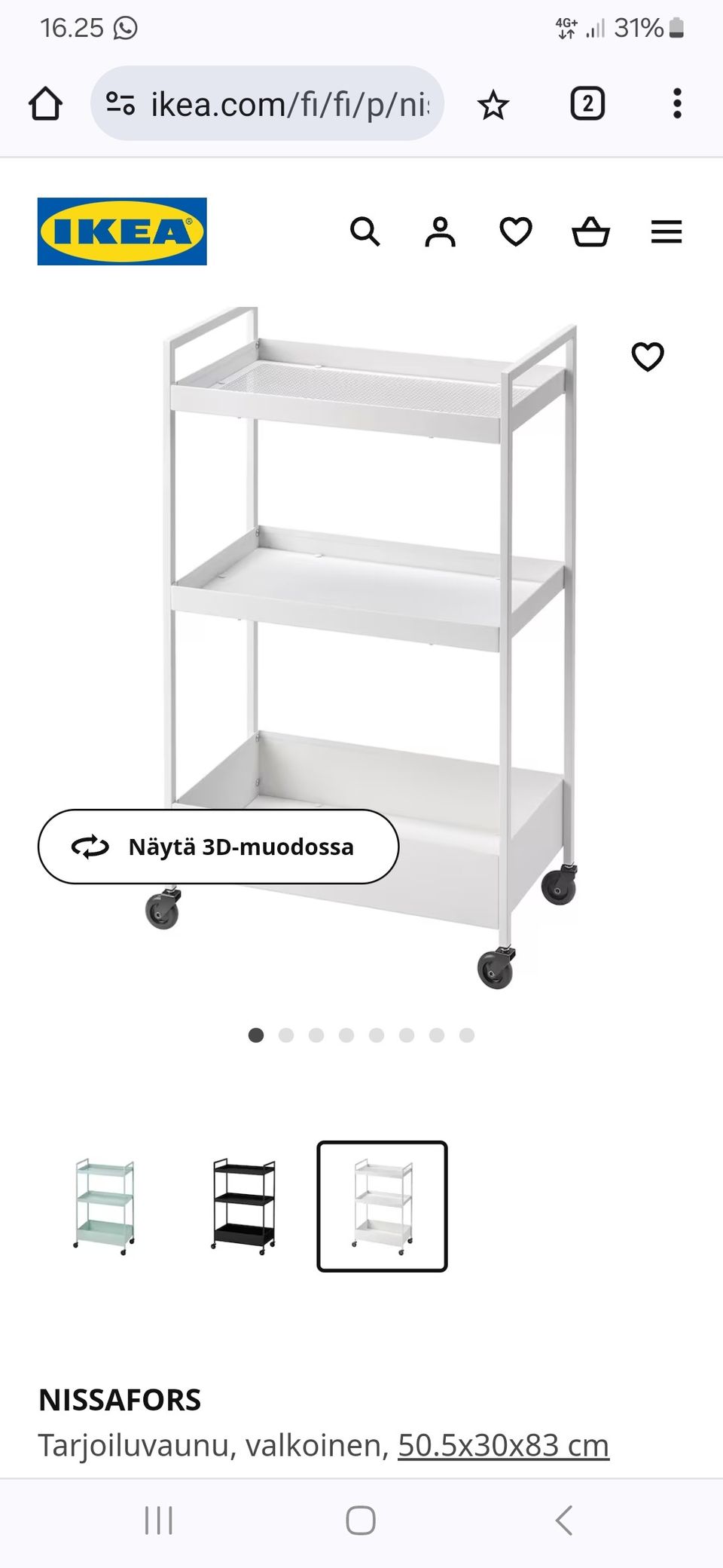 Ikea Nissafors tarjoiluvaunu
