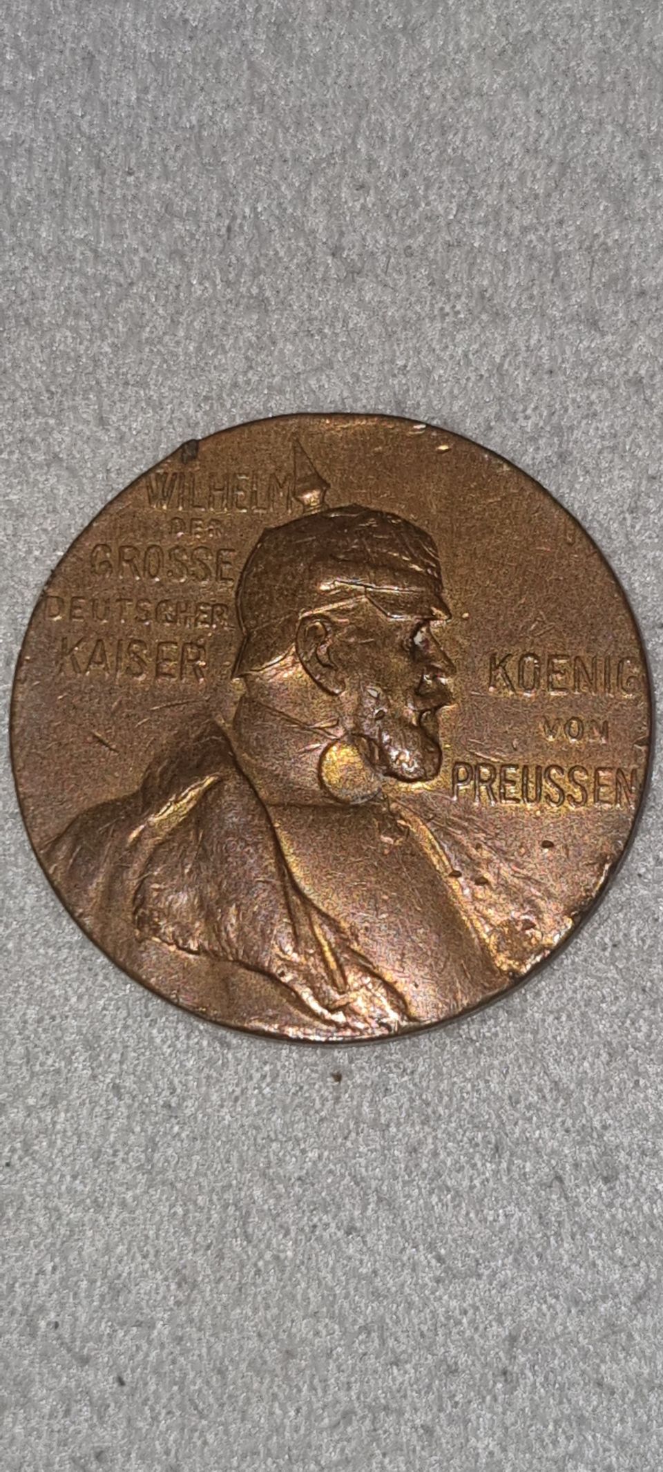 Vanha saksalainen mitali Wilhelm Suuri Saksan keisari, preussin kuningas