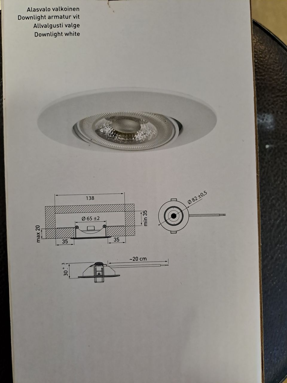 Airam skye tilt led alasvalot