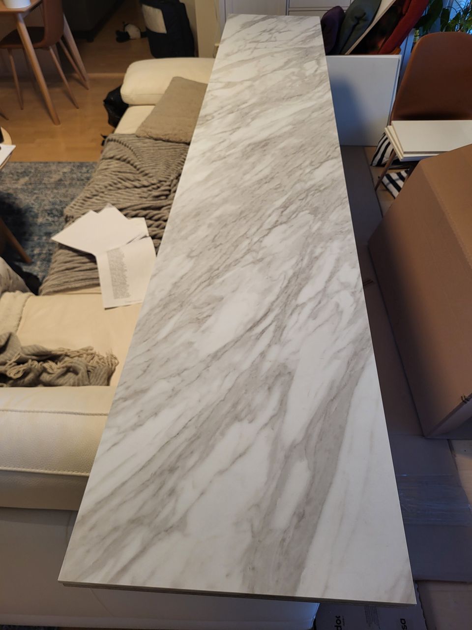 Ecolam carrara marmori välitilalevy 2850 x 487mm