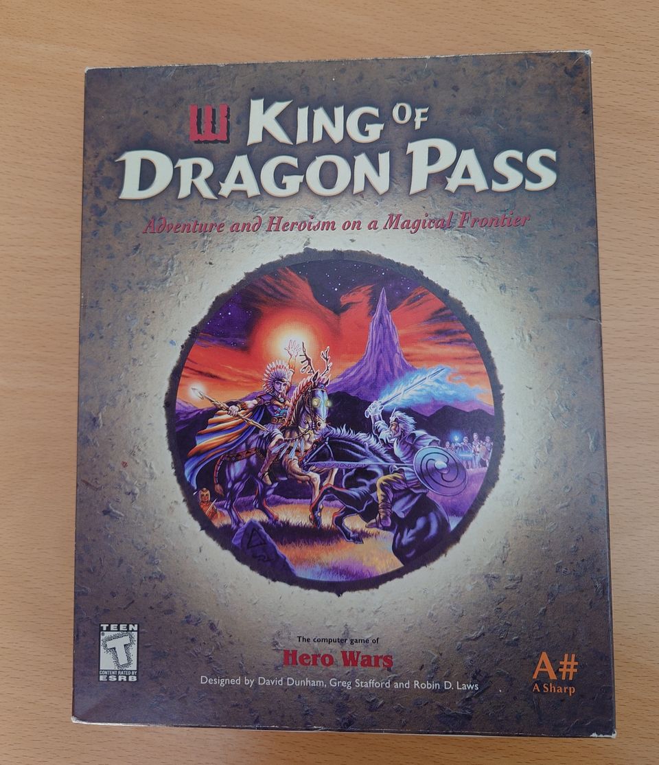 King of Dragon Pass peli laatikoineen