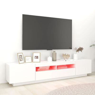 VidaXL TV-taso LED-valoilla valkoinen 200x35x40 cm