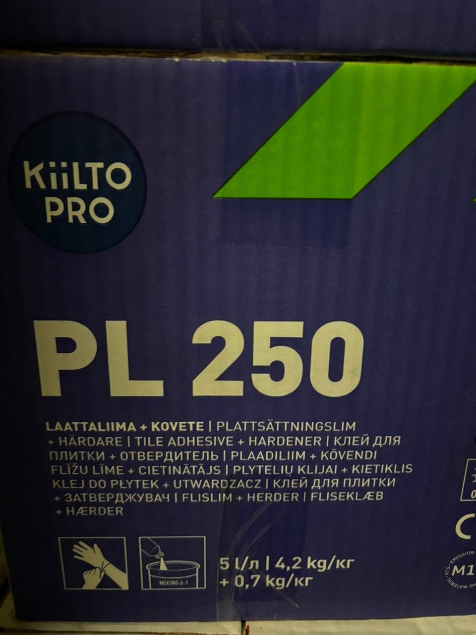 Kiilto PL 250 Laattaliima+kovete 4x5L