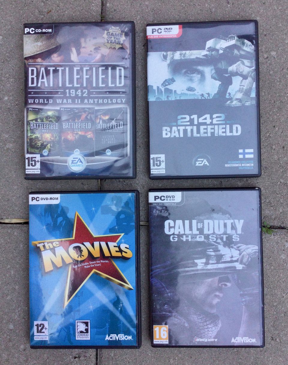 Battlefield 1942 & 2142, Call of duty ghosts ja The Movies