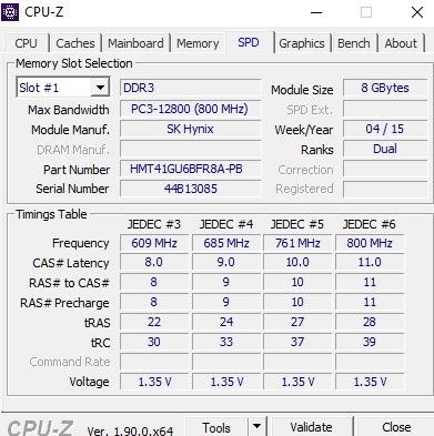 DDR3 pöytäkoneen muistit 8Gb * 4