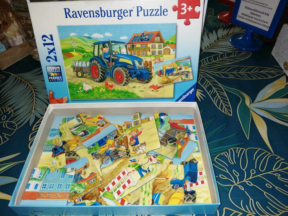 Ravensburger palapeli 2X12 palaa kaikki tallella 3+