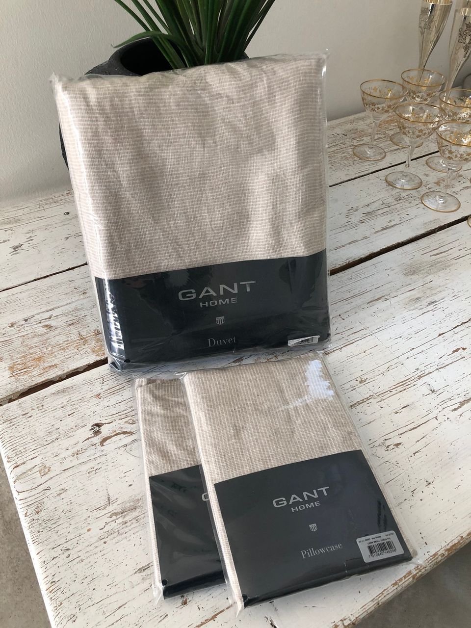 Gant tuplapussilakana+tyynyliinat 100% pellavaa (uudet)