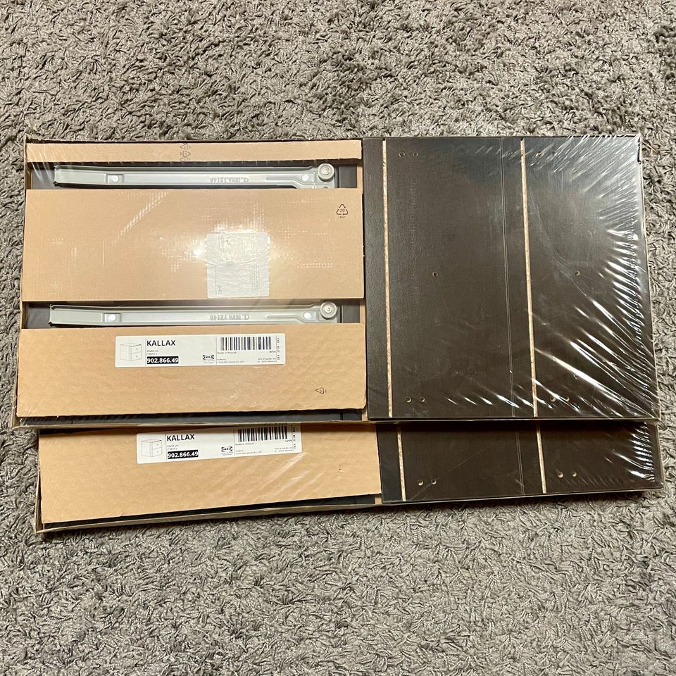 KALLAX Upotettava laatikosto/2 laatikkoa, mustanruskea, 33x33 cm, (lisälaatikot)