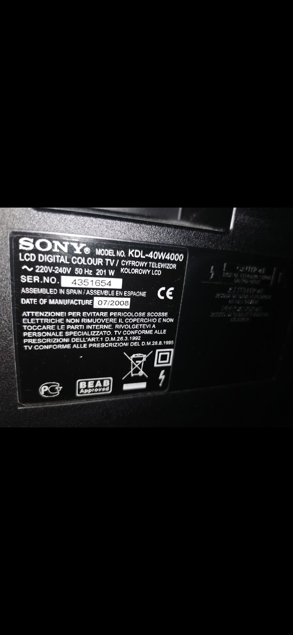 Sony bravia tv